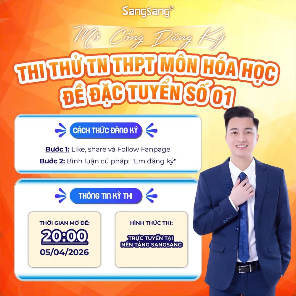ĐỀ THI THỬ MÔN HOÁ HỌC NGÀY 5/4/2026